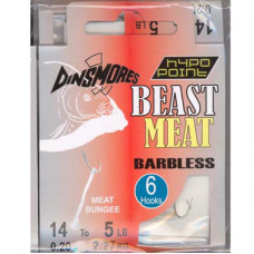 BEAST MEAT SIZE 10 BARBLESS RIG Pack of 6 DINSMORES