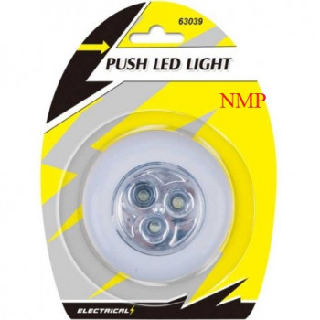 PUSH LED LIGHT WITH ADHESIVE BACKING