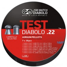 JSB Exact Jumbo test tin of diabolo .22 calibre airgun pellets 7 x 30 pellets total 210 in tin